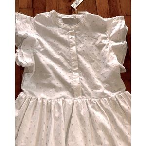 NWT Olivaceous Confetti Pastel Dots flutter sleeve maxi dress size Small